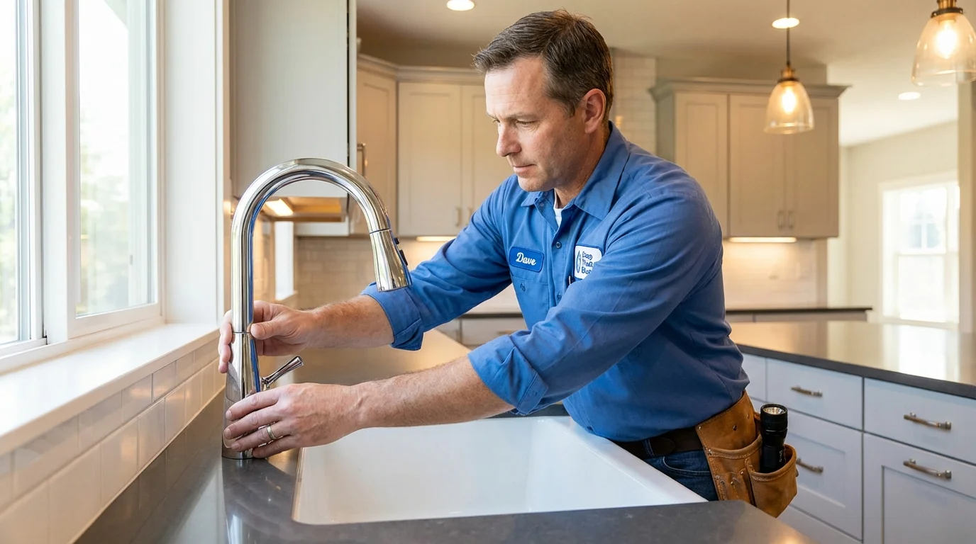 Kitchen faucet installation by Johns Plumbing LLC in Tiltonsville